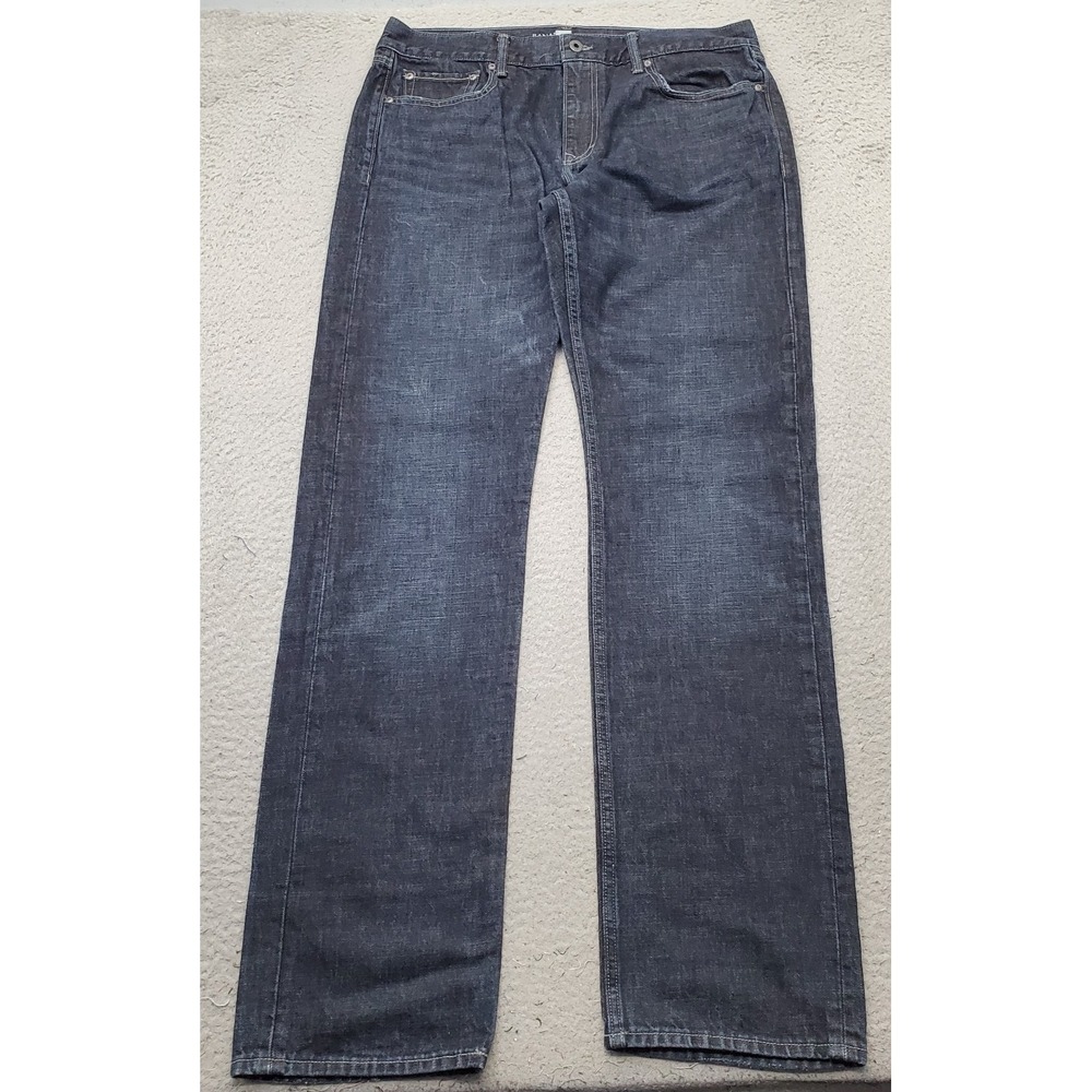 Banana Republic Jeans Mens 36x36 Blue Denim 5-Pocket Grunge Slim Straight Leg